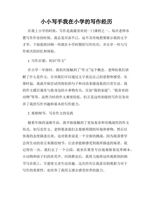 小小写手我在小学的写作经历