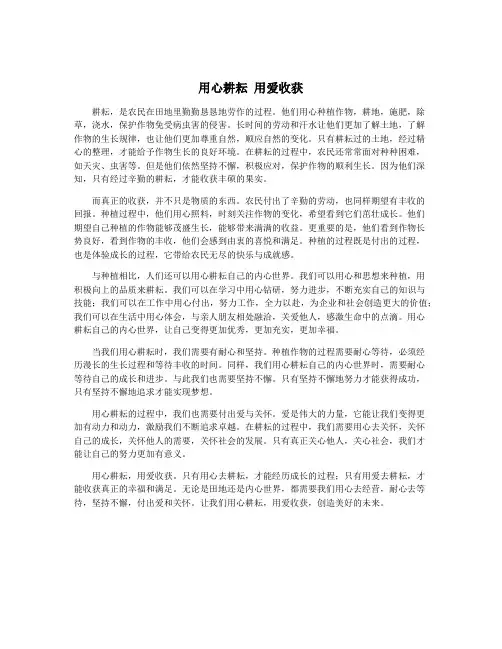 用心耕耘 用爱收获