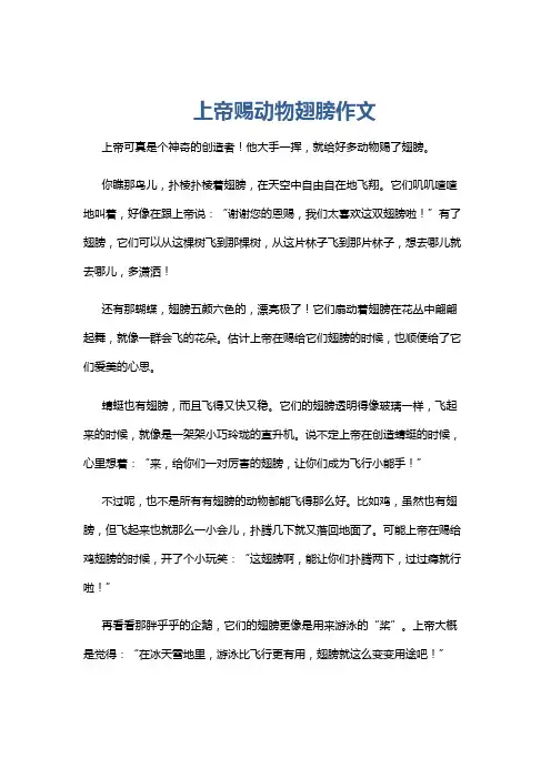 上帝赐动物翅膀作文