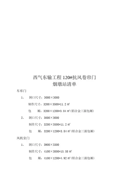 西气东输工程120型铝合金抗风电动卷帘门