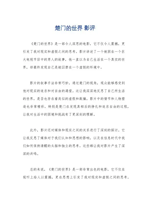 楚门的世界 影评