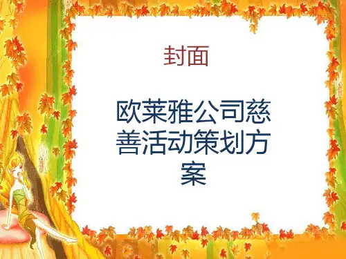 化妆品慈善策划方案