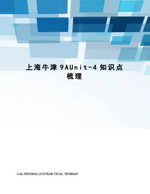 上海牛津9AUnit-4知识点梳理