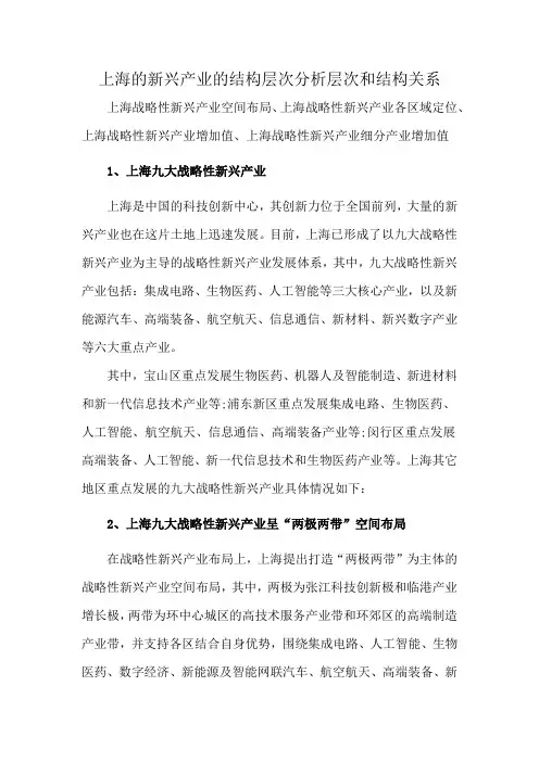 上海的新兴产业的结构层次分析层次和结构关系