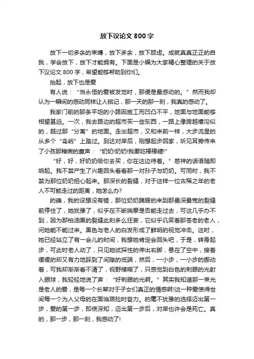 放下议论文800字