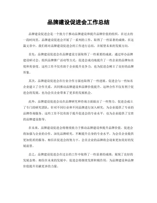 品牌建设促进会工作总结