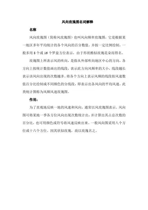 风向玫瑰图名词解释