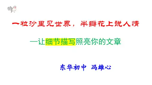 让细节描写照亮你的文章PPT课件