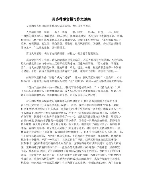 用多种感官描写作文教案