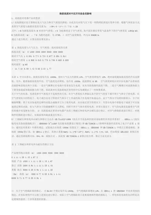 海拔对高低压柜的影响