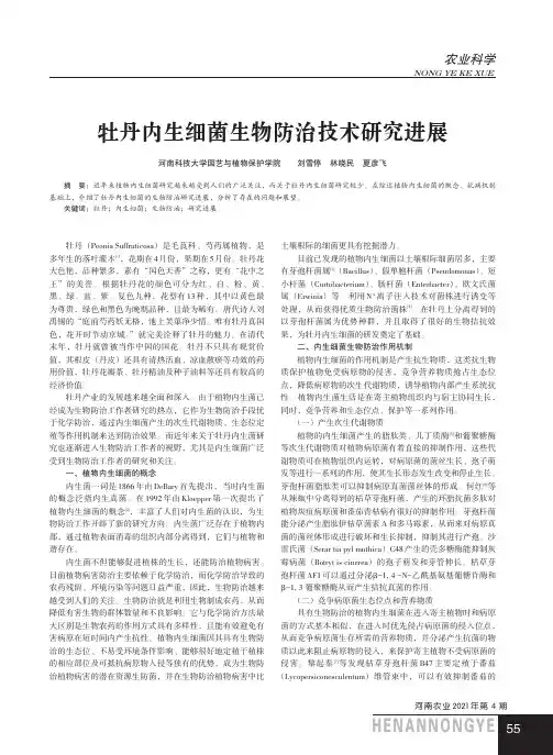 牡丹内生细菌生物防治技术研究进展