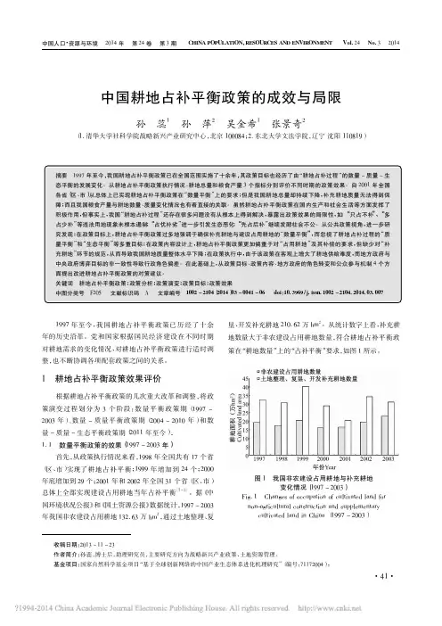 中国耕地占补平衡政策的成效与局限_孙蕊