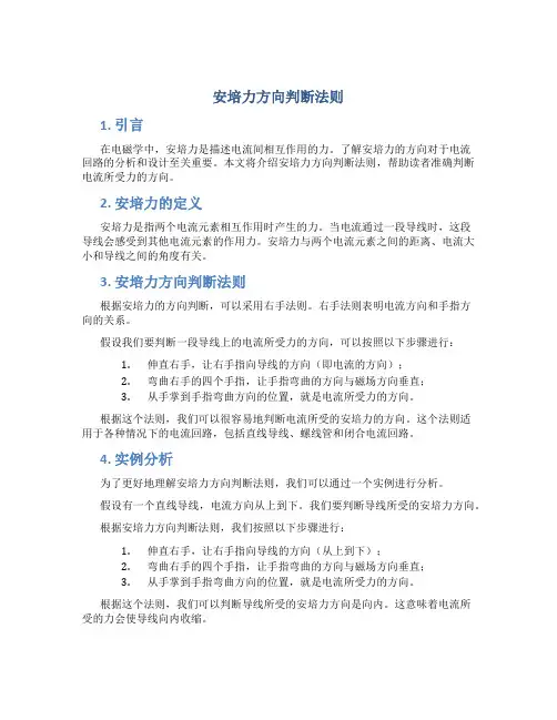 安培力方向判断法则