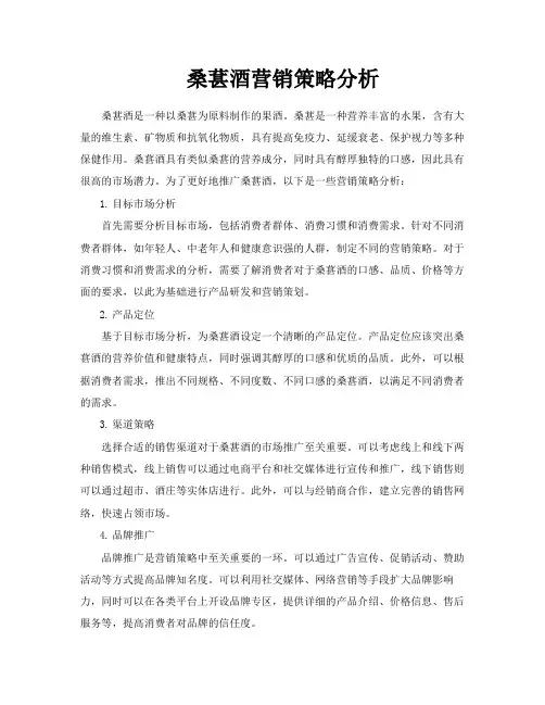 桑葚酒营销策略分析