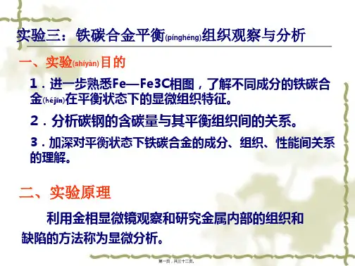 铁碳合金及铸铁显微组织观察