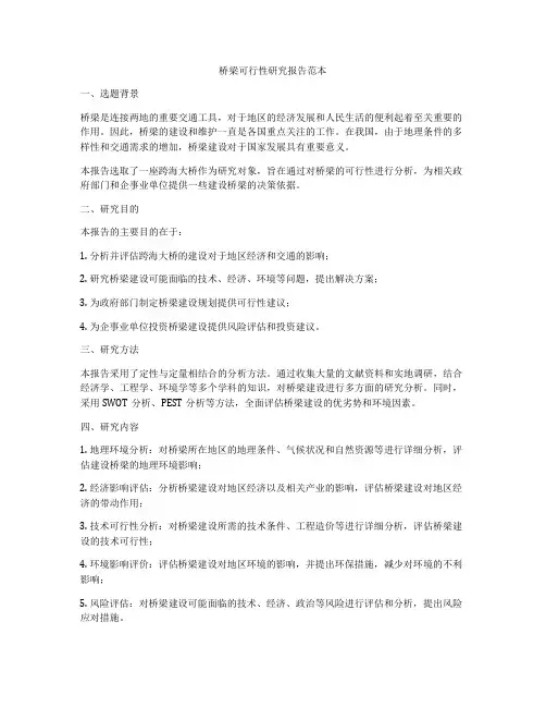 桥梁可行性研究报告范本