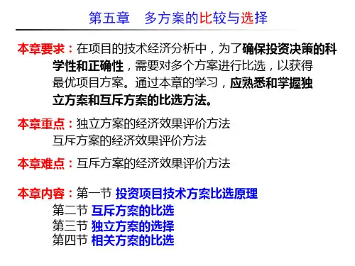 第5章多方案的比较与选择
