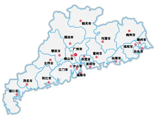 广东省各市电子地图名师制作优质教学资料