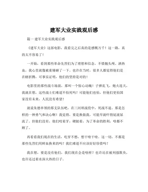 建军大业实践观后感