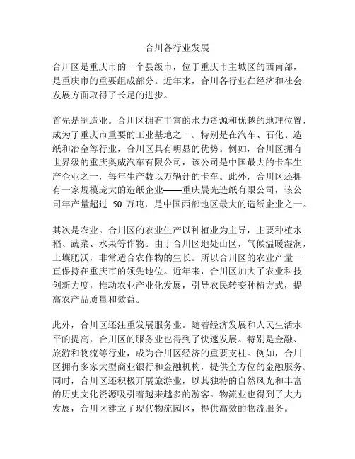 合川各行业发展