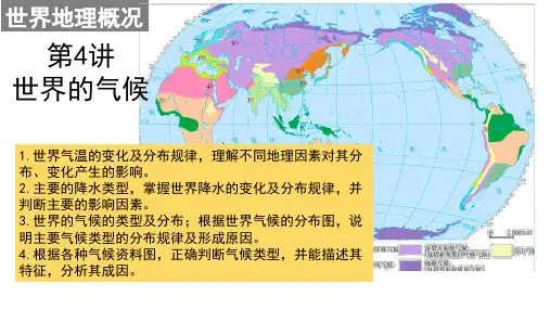 高考地理一轮复习课件第4讲世界的气候