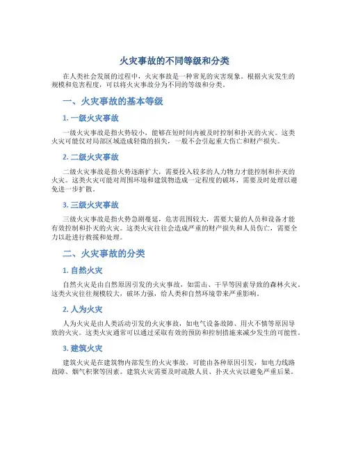 火灾事故分为哪些等级和等级