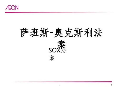 萨班斯法案SOX与内部控制
