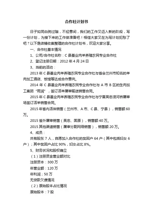 合作社计划书