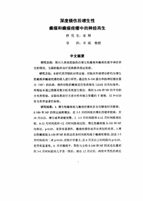 深度烧伤后增生性瘢痕和瘢痕疙瘩中...