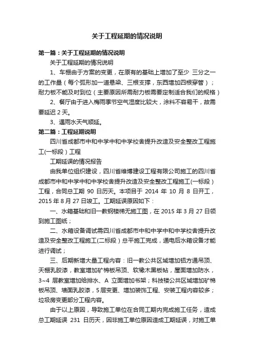 关于工程延期的情况说明