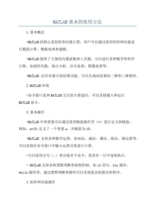MATLAB基本的使用方法