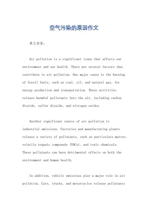 空气污染的原因作文