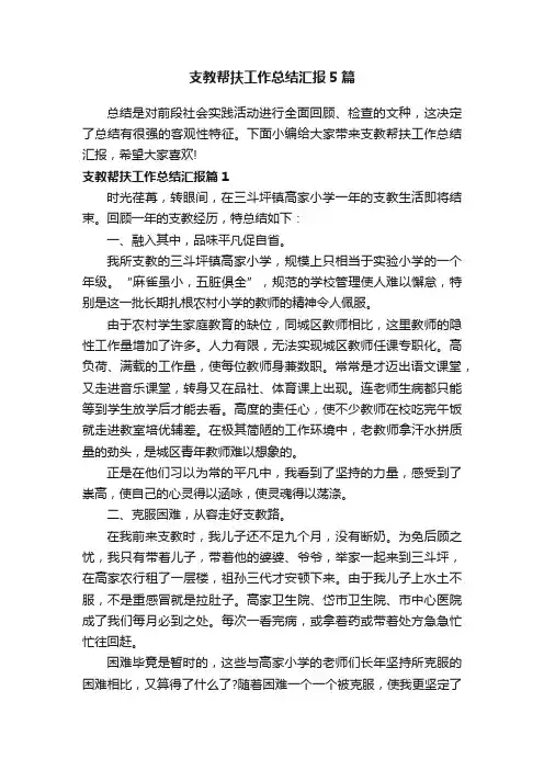 支教帮扶工作总结汇报5篇