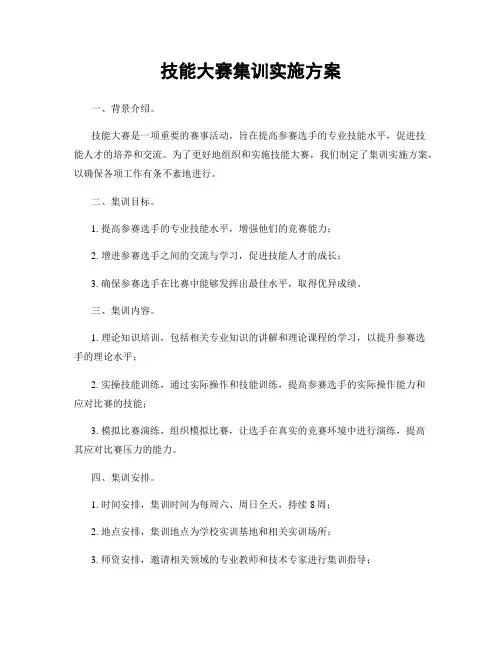 技能大赛集训实施方案