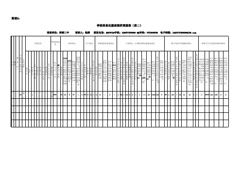 学校信息化建设现状调查表(表二)