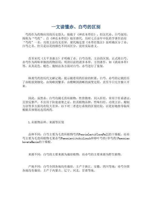 一文读懂赤、白芍的区别