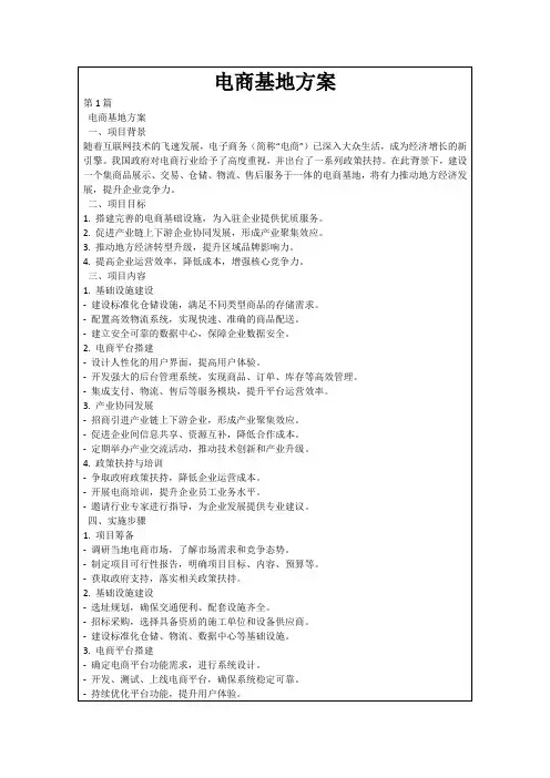 电商基地方案