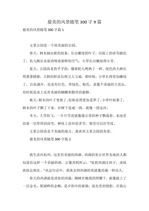 最美的风景随笔300字9篇