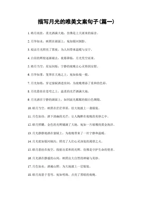 描写月光的唯美文案句子(精选两篇)