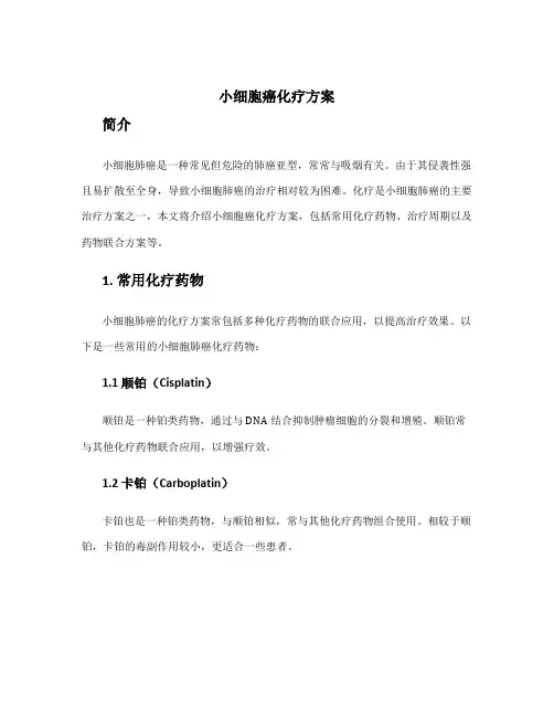 小细胞癌化疗方案