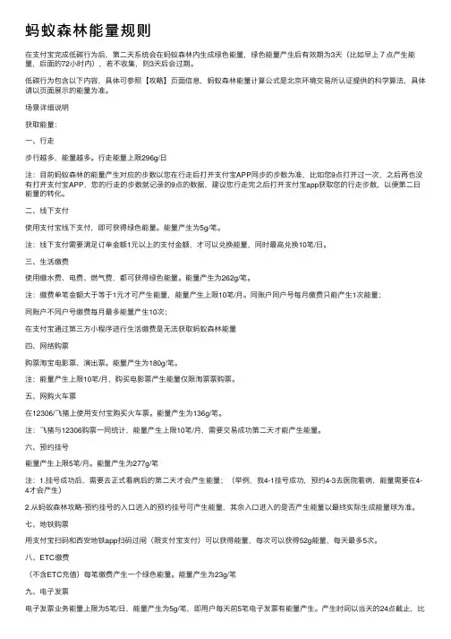 蚂蚁森林能量规则