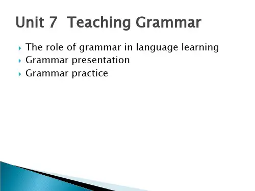 《英语教学法》Unit 7  Teaching Grammar