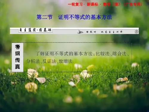 高考数学(理)一轮复习课件：选修4-5第二节 证明不等式的基本方法(广东专用)