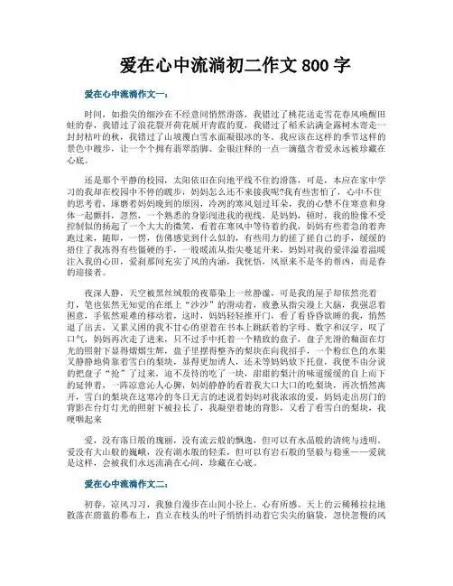 爱在心中流淌初二作文800字