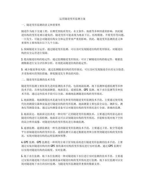 运营隧道变形监测方案