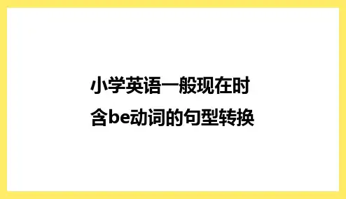 一般现在时含情态动词can 含be动词的句型转换 PPT