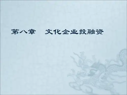 第八章  文化企业投融资
