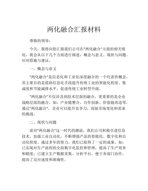 两化融合汇报材料