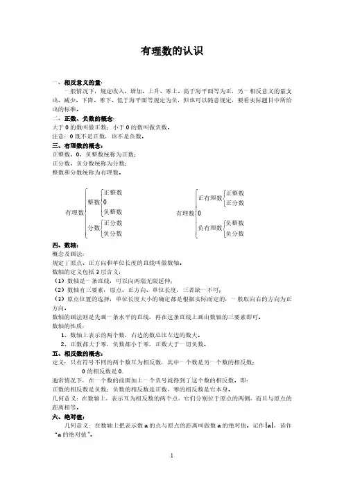 第一讲  有理数的认识