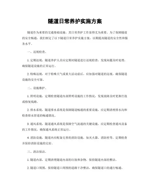 隧道日常养护实施方案